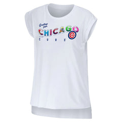Chicago Cubs WEAR by Erin Andrews Women's Greetings From T-Shirt Sale