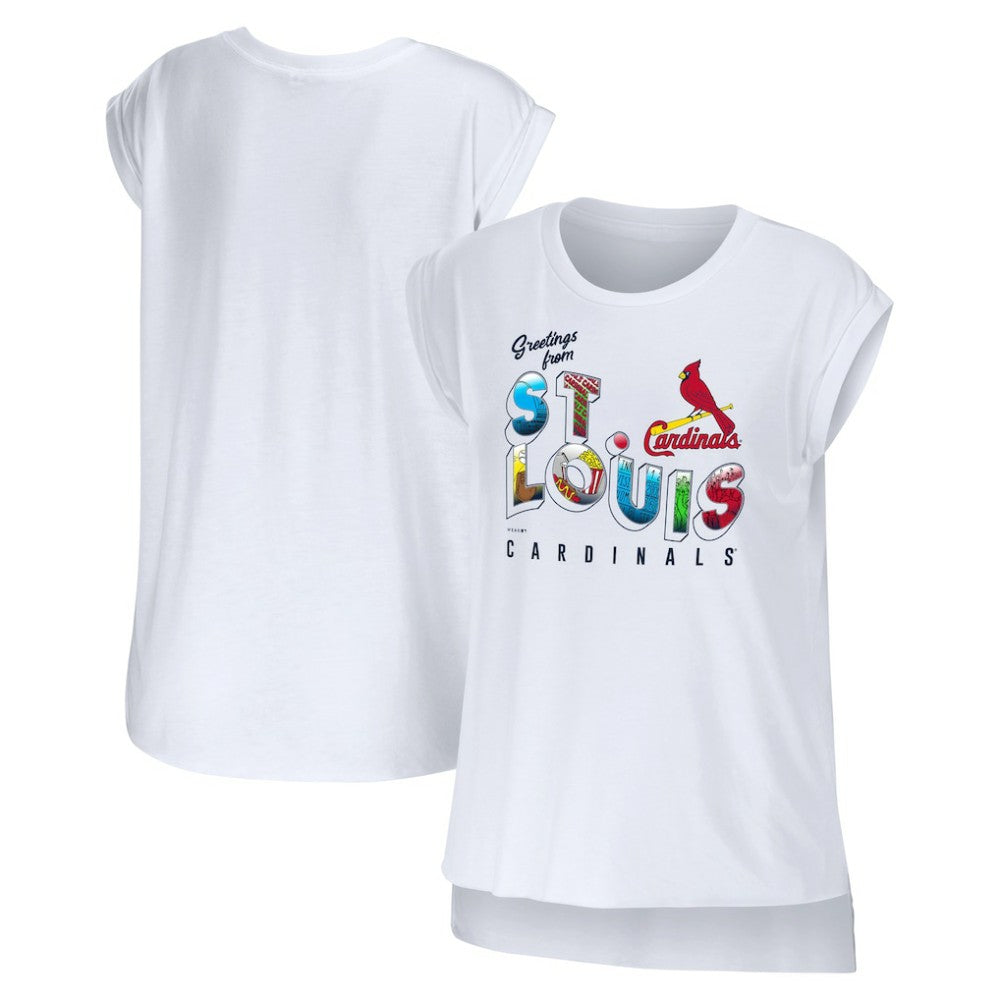 St. Louis Cardinals WEAR by Erin Andrews Women's Greetings From T-Shirt Outlet