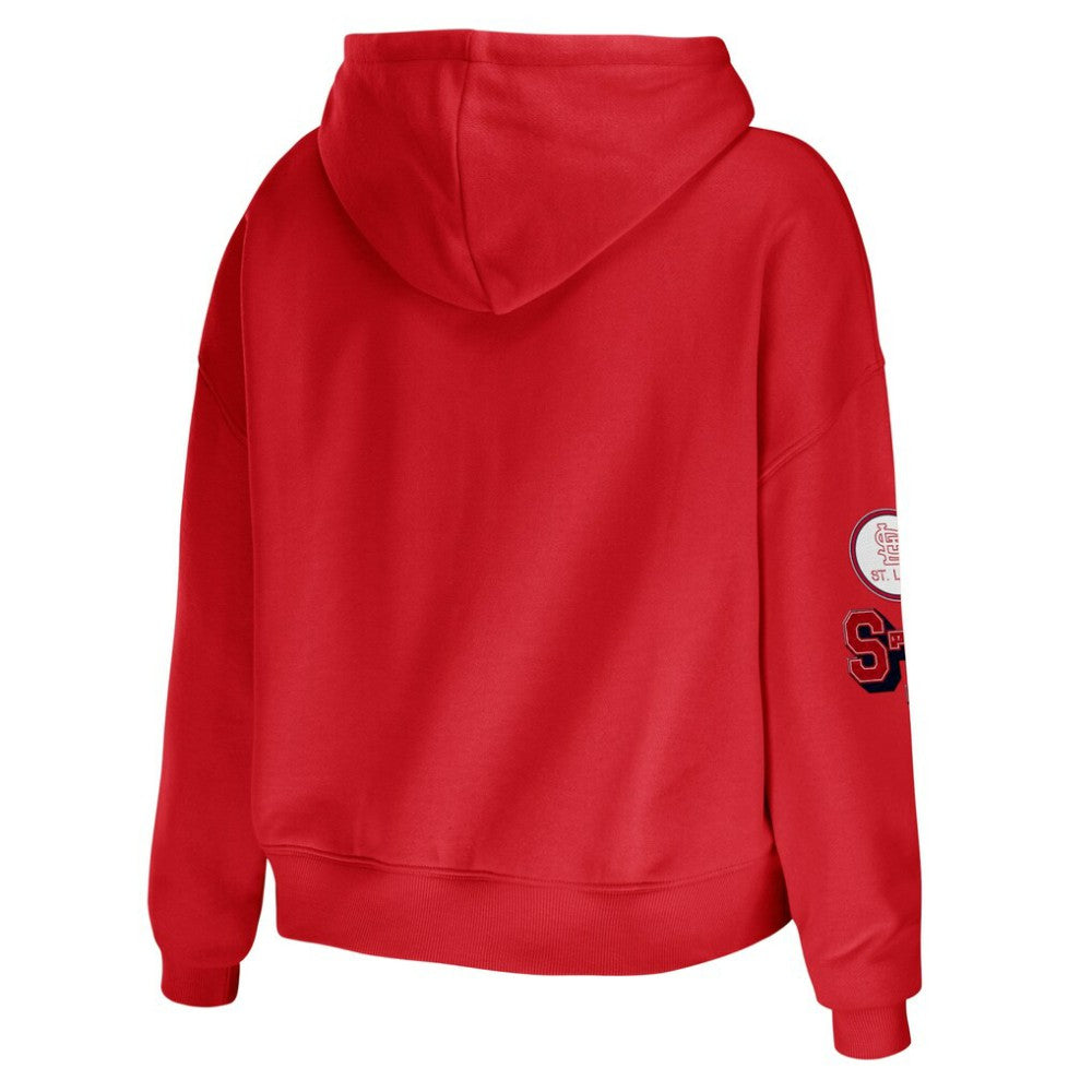 St. Louis Cardinals WEAR by Erin Andrews Women's Modest Patches Cropped Pullover Hoodie for sale