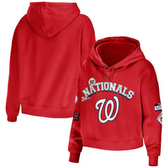 Washington Nationals WEAR by Erin Andrews Women's Modest Patches Cropped Pullover Hoodie for sale