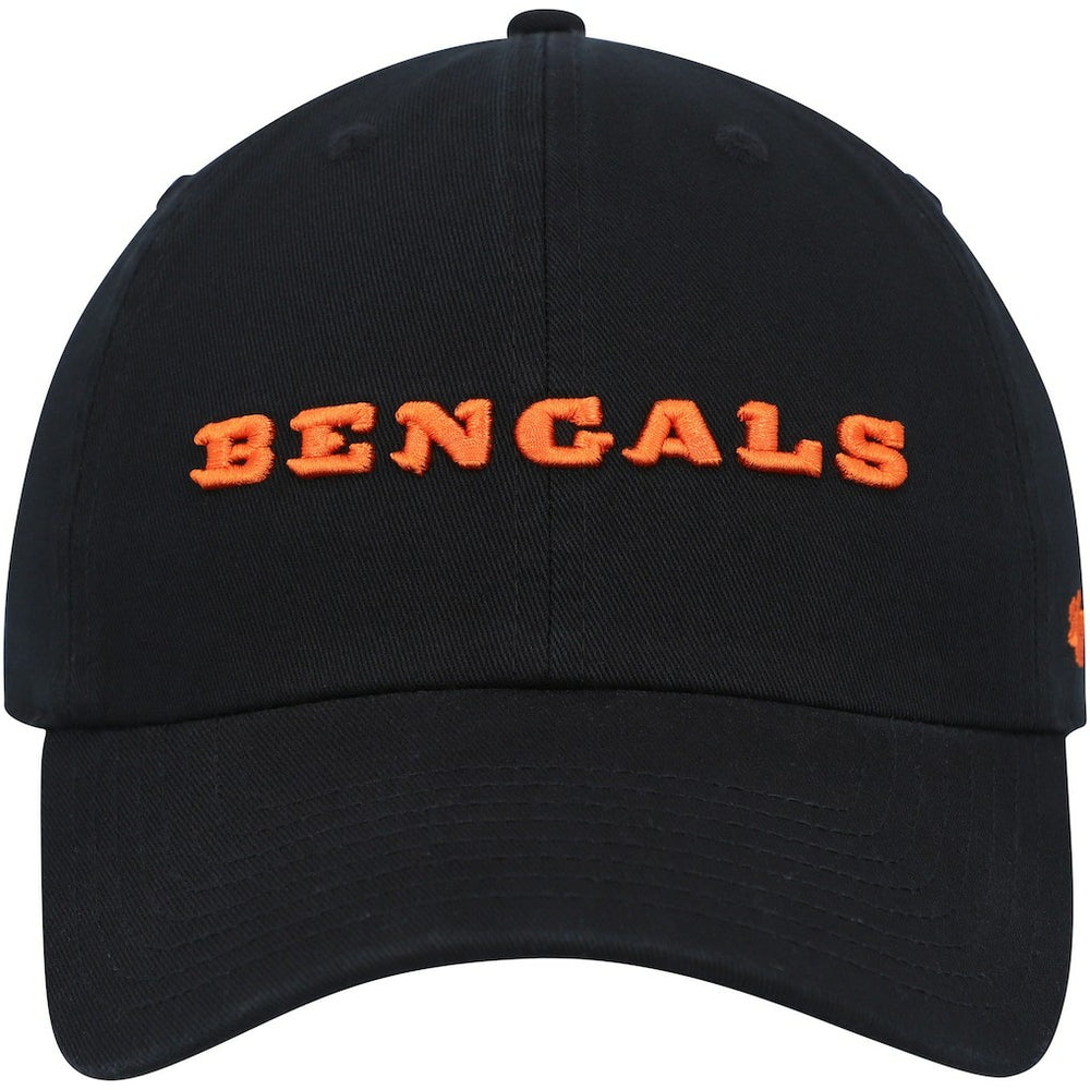 Cincinnati Bengals '47 Clean Up Script Adjustable Hat - Black - 47 brand