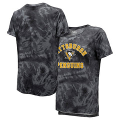 Pittsburgh Penguins Majestic Threads Women's Boyfriend Tie-Dye Tri-Blend T-Shirt - Black | NHL online