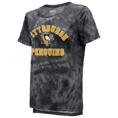 Pittsburgh Penguins Majestic Threads Women's Boyfriend Tie-Dye Tri-Blend T-Shirt - Black | NHL online