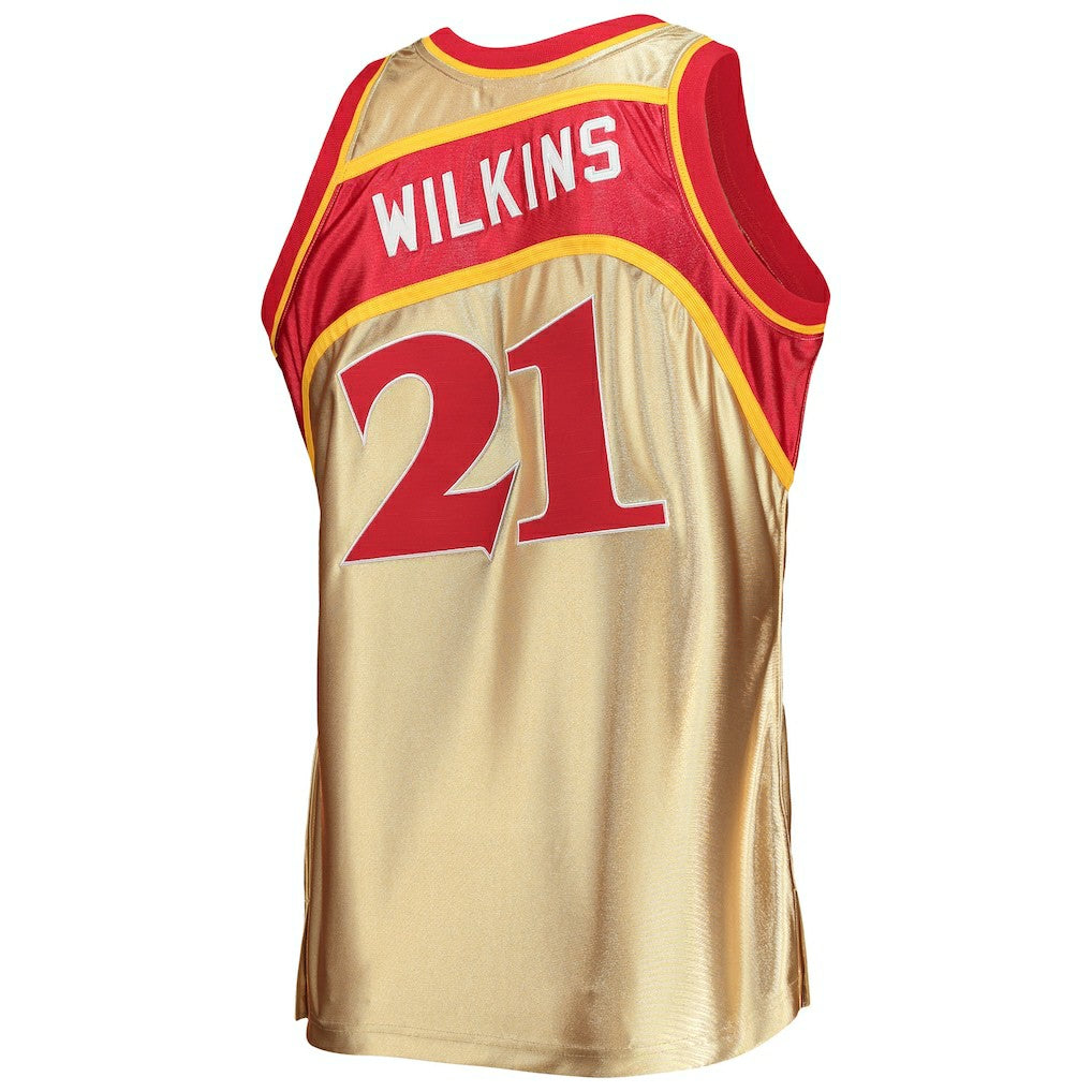 Mitchell & Ness Dominique Wilkins Atlanta Hawks 75th Anniversary 1986/87 Hardwood Classics Swingman Jersey Gold