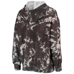 Golden State Warriors Majestic Threads Women's Burble Tie-Dye Tri-Blend Pullover Hoodie Black