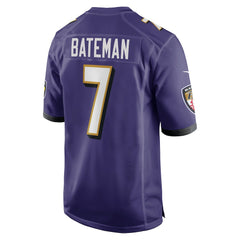 Rashod Bateman Baltimore Ravens Game Player Jersey - Purple - Nike
