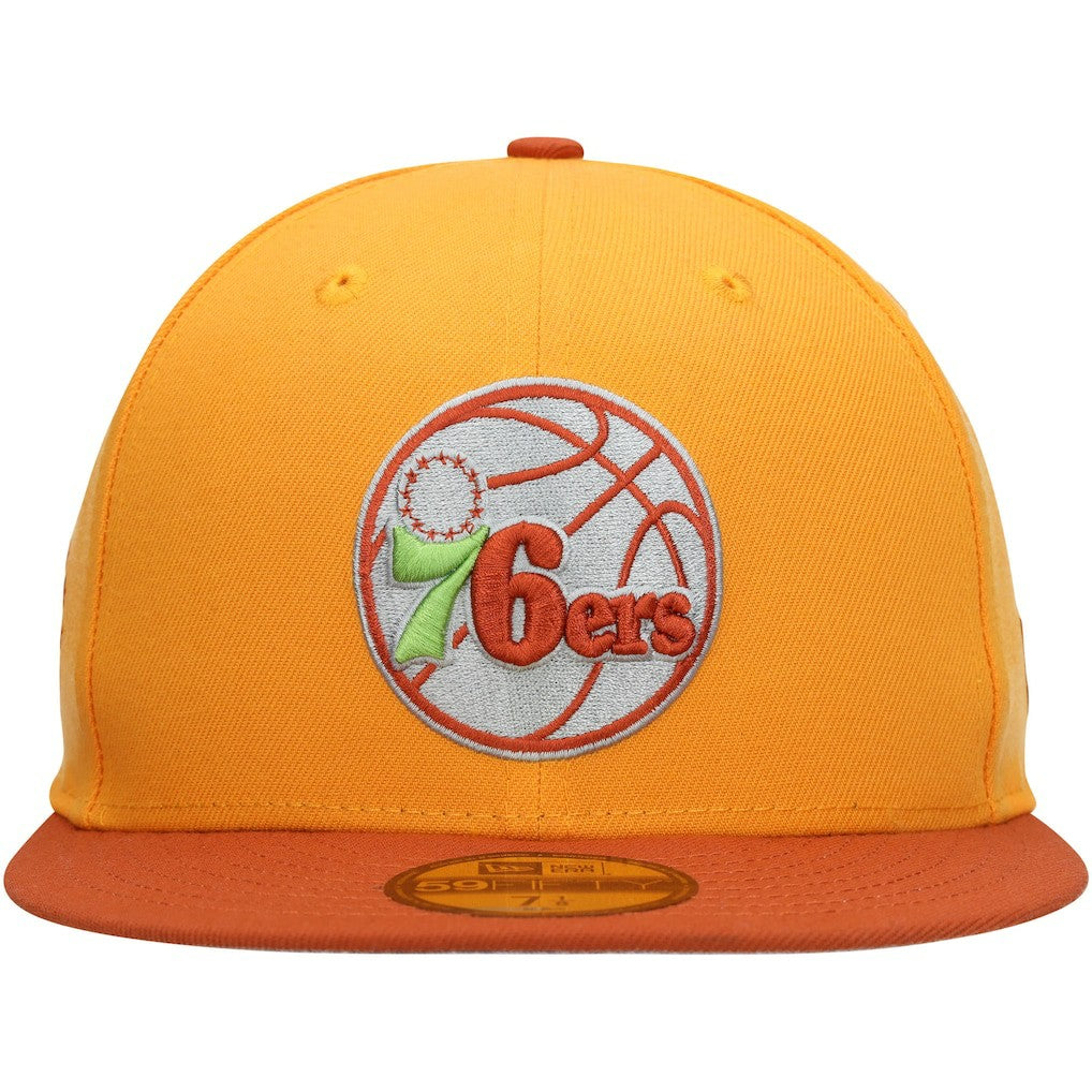 New Era Philadelphia 76ers 59FIFTY Fitted Hat Gold/Rust