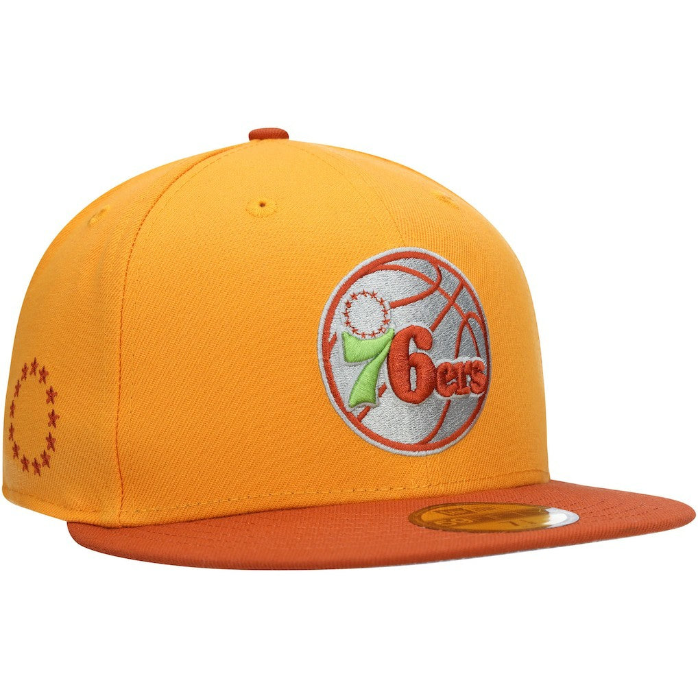 New Era Philadelphia 76ers 59FIFTY Fitted Hat Gold/Rust