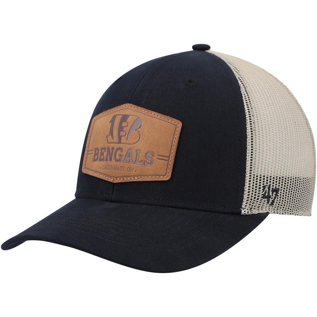 Cincinnati Bengals '47 Rawhide Trucker Adjustable Hat - Dark Navy/Natural - 47 brand