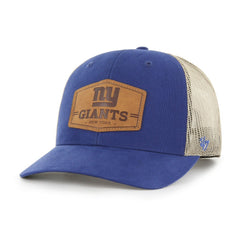 New York Giants '47 Rawhide Trucker Adjustable Hat - Royal/Natural - 47 brand