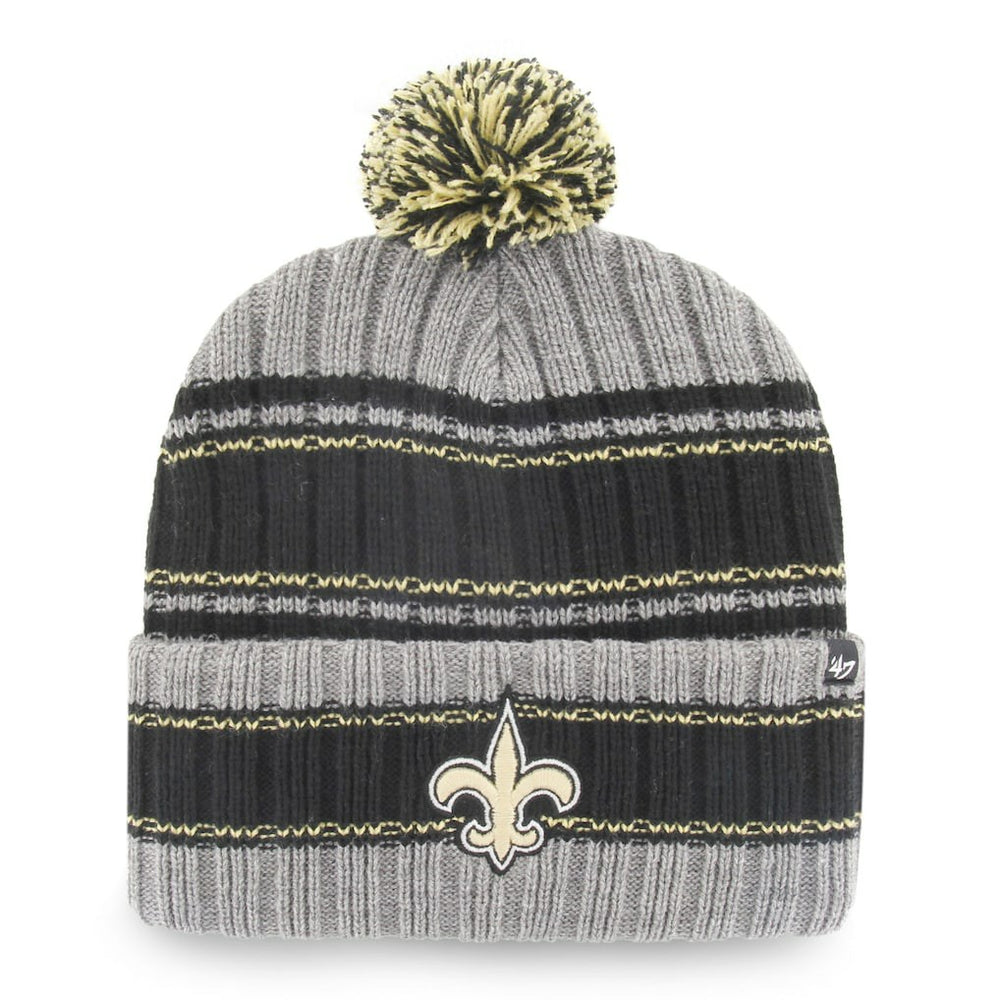 New Orleans Saints '47 Rexford Cuffed Knit Hat with Pom - Graphite/Black - 47 brand