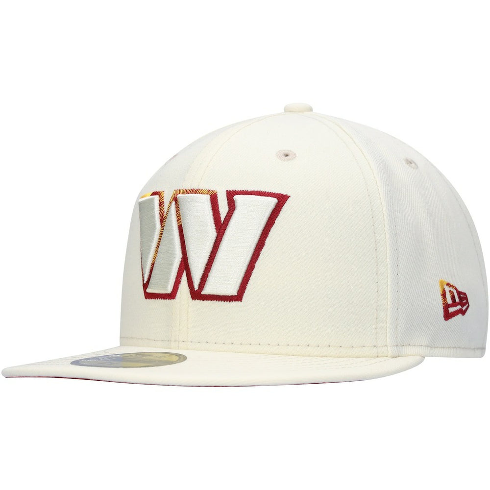 Washington Commanders New Era Chrome Color Dim 59FIFTY Fitted Hat - Cream - NFL