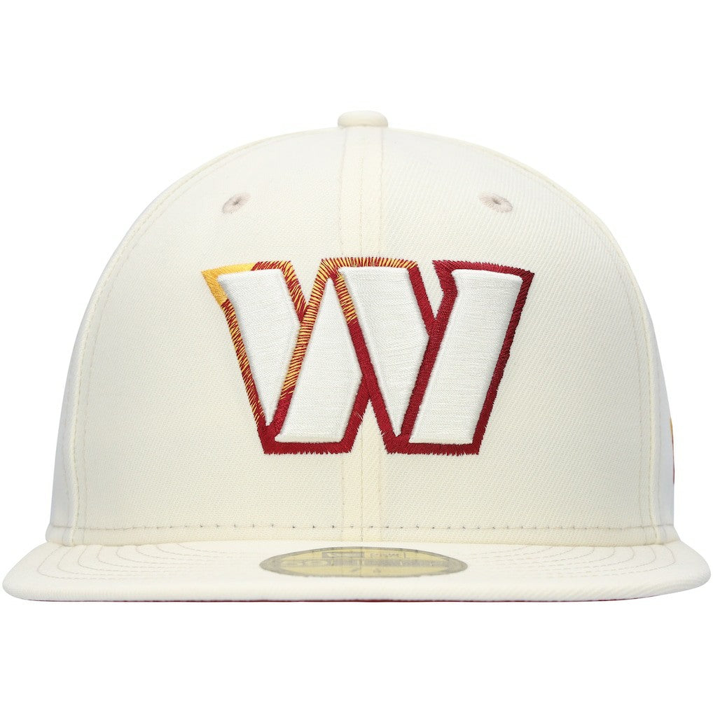 Washington Commanders New Era Chrome Color Dim 59FIFTY Fitted Hat - Cream - NFL