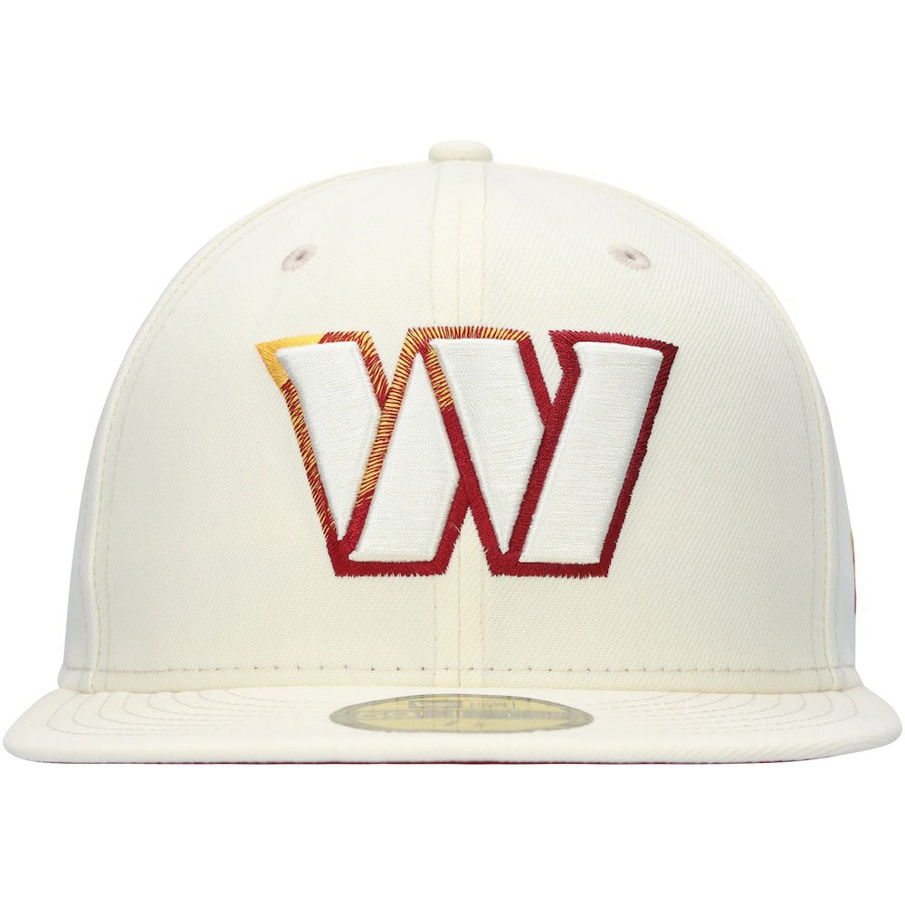 Washington Commanders New Era Chrome Color Dim 59FIFTY Fitted Hat - Cream - NFL