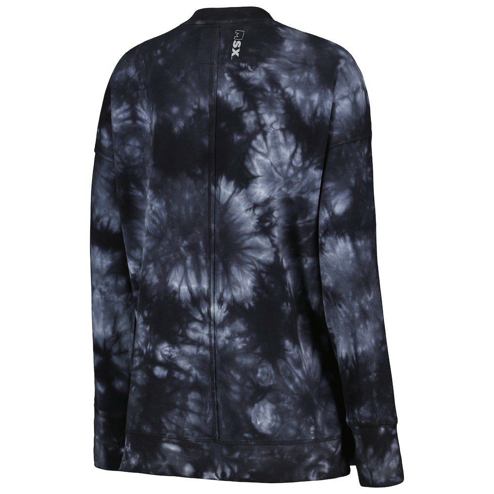 Las Vegas Raiders MSX by Michael Strahan Women's Bailey Tie-Dye Pullover Sweatshirt - Black - NFL