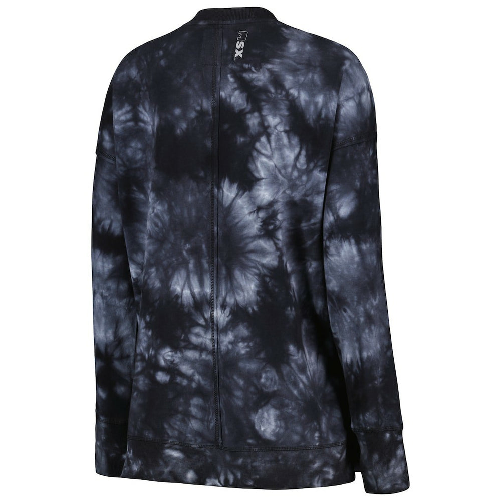 Las Vegas Raiders MSX by Michael Strahan Women's Bailey Tie-Dye Pullover Sweatshirt - Black - NFL