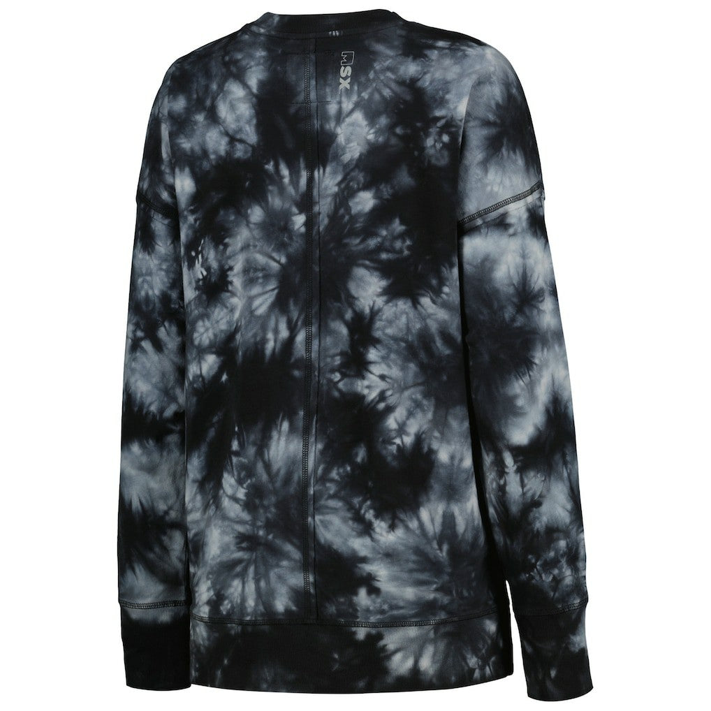 Cleveland Browns MSX by Michael Strahan Women's Bailey Tie-Dye Tri-Blend Pullover Sweatshirt - Black - NFL