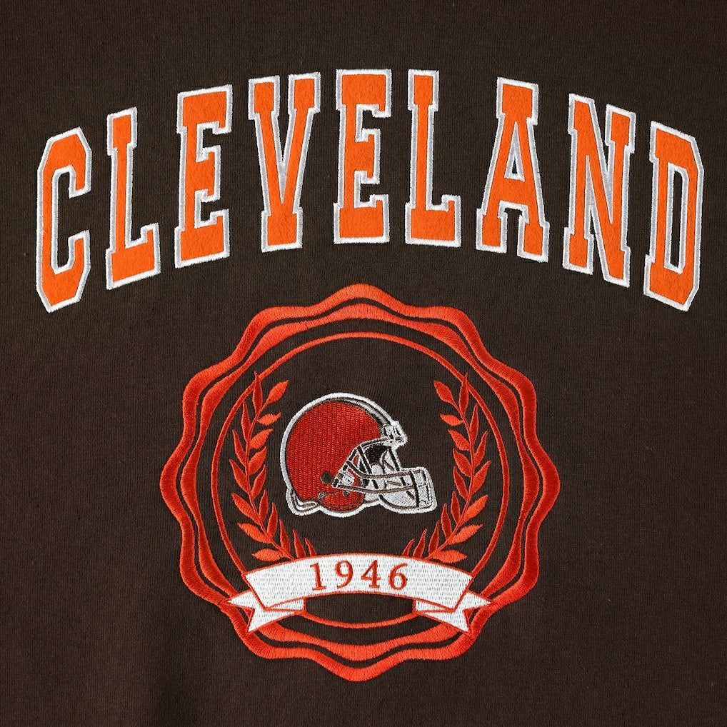Cleveland Browns Tommy Hilfiger Women's Becca Drop Shoulder Pullover Hoodie - Brown - NFL