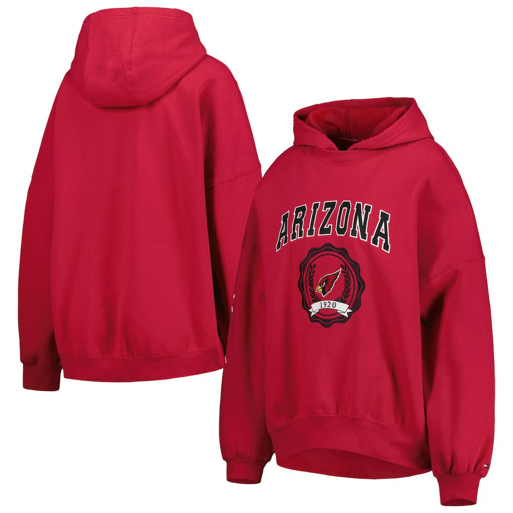 Arizona Cardinals Tommy Hilfiger Women's Becca Drop Shoulder Pullover Hoodie - Cardinal - NFL