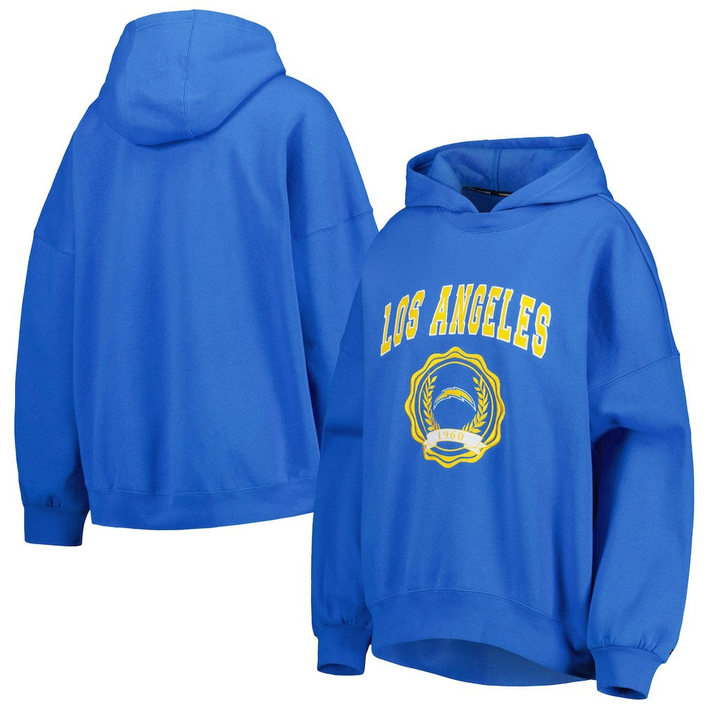 Los Angeles Chargers Tommy Hilfiger Women's Becca Drop Shoulder Pullover Hoodie - Powder Blue - NFL