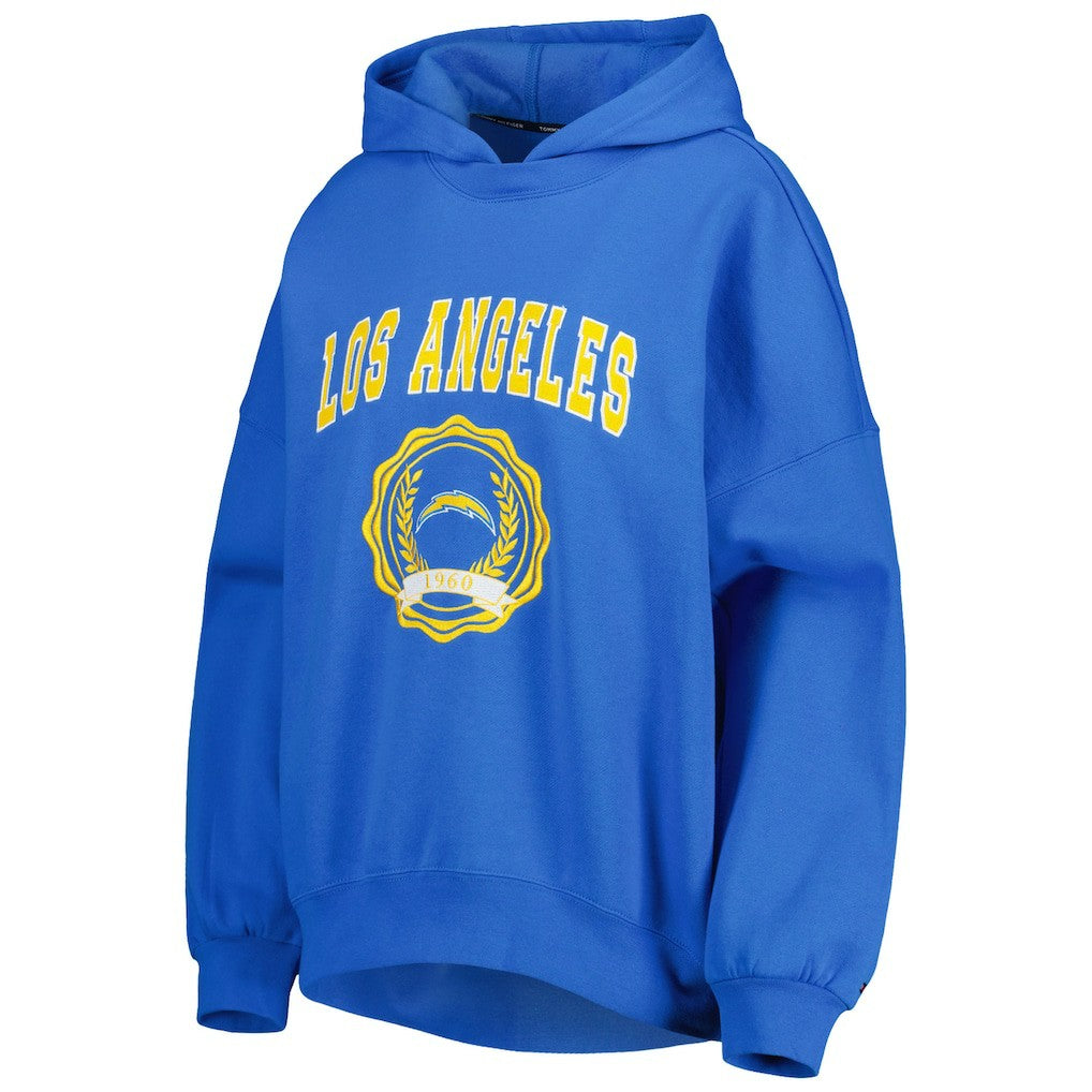 Los Angeles Chargers Tommy Hilfiger Women's Becca Drop Shoulder Pullover Hoodie - Powder Blue - NFL