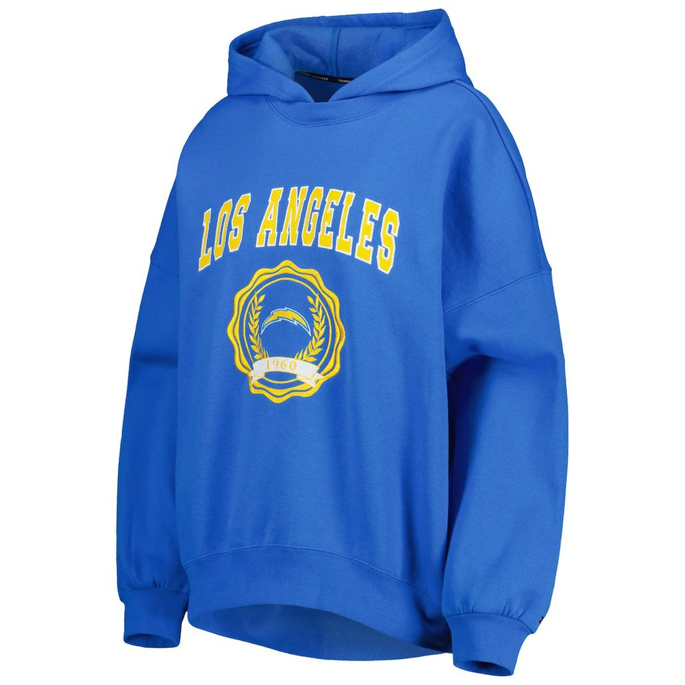 Los Angeles Chargers Tommy Hilfiger Women's Becca Drop Shoulder Pullover Hoodie - Powder Blue - NFL