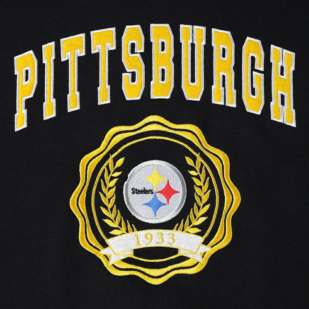 Pittsburgh Steelers Tommy Hilfiger Women's Becca Drop Shoulder Pullover Hoodie - Black - NFL
