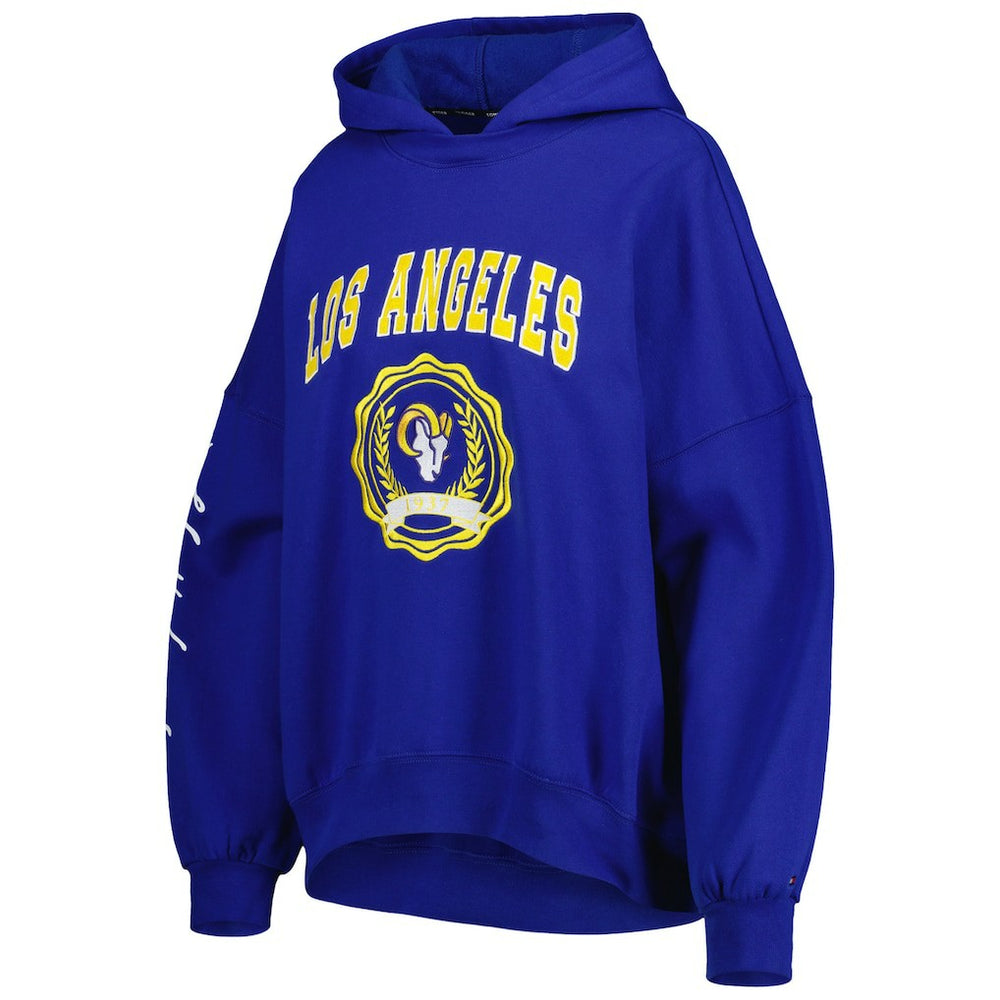 Los Angeles Rams Tommy Hilfiger Women's Becca Drop Shoulder Pullover Hoodie - Royal - NFL