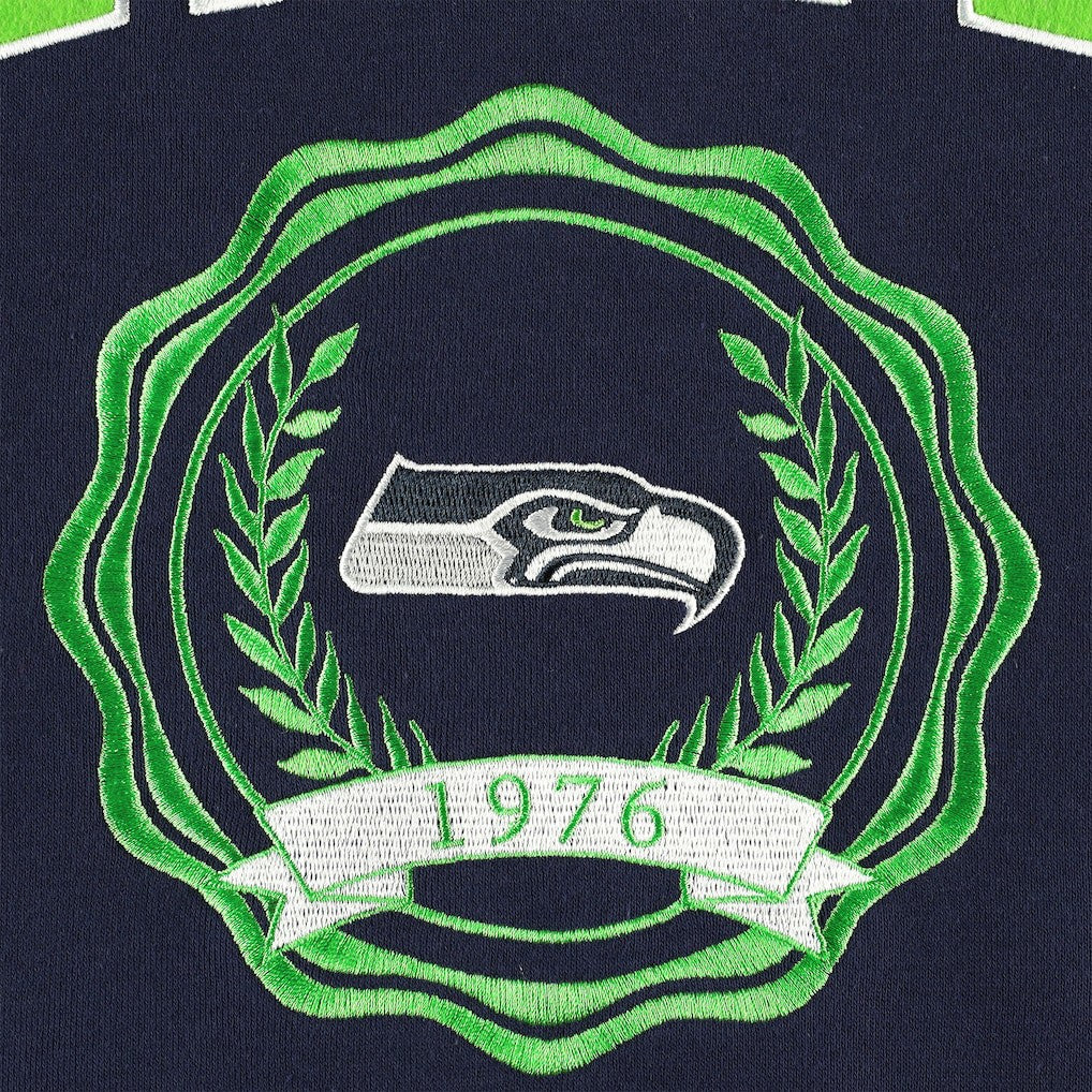 Seattle Seahawks Tommy Hilfiger Women's Becca Drop Shoulder Pullover Hoodie - College Navy - NFL
