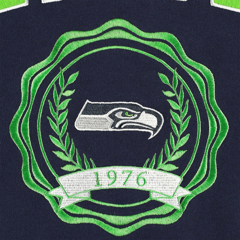 Seattle Seahawks Tommy Hilfiger Women's Becca Drop Shoulder Pullover Hoodie - College Navy - NFL