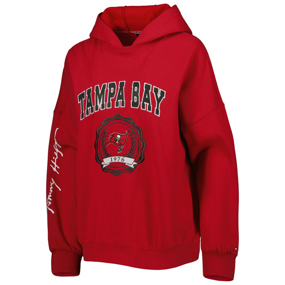 Tampa Bay Buccaneers Tommy Hilfiger Women's Becca Drop Shoulder Pullover Hoodie - Red - NFL