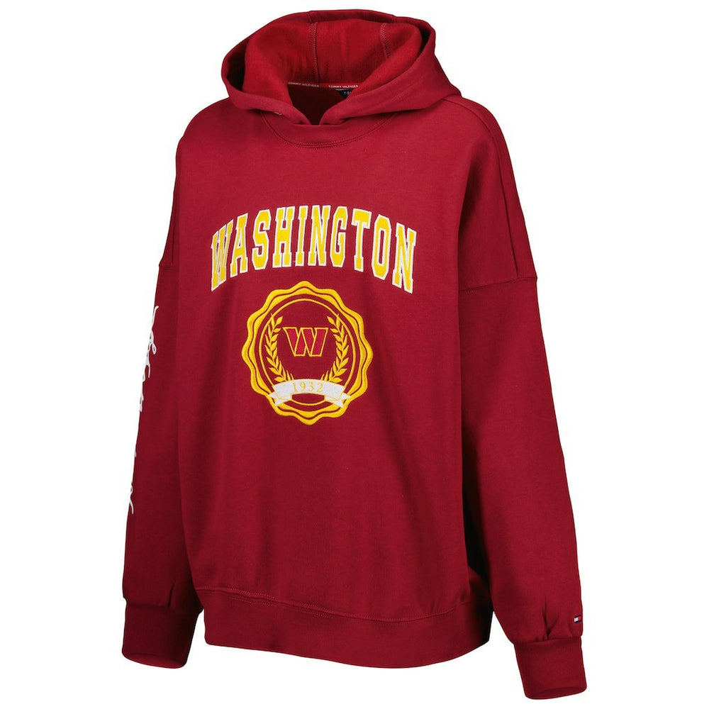 Washington Commanders Tommy Hilfiger Women's Becca Drop Shoulder Pullover Hoodie - Burgundy - NFL
