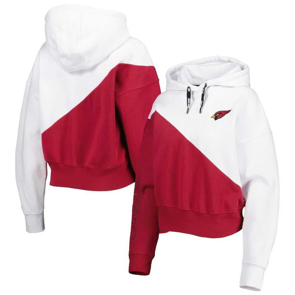 Arizona Cardinals DKNY Sport Women's Bobbi Color Blocked Pullover Hoodie - White/Cardinal - NFL