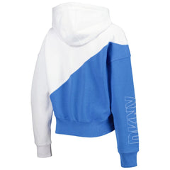 Los Angeles Chargers DKNY Sport Women's Bobbi Color Blocked Pullover Hoodie - White/Powder Blue - NFL