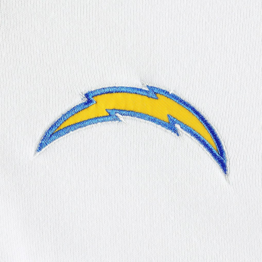 Los Angeles Chargers DKNY Sport Women's Bobbi Color Blocked Pullover Hoodie - White/Powder Blue - NFL