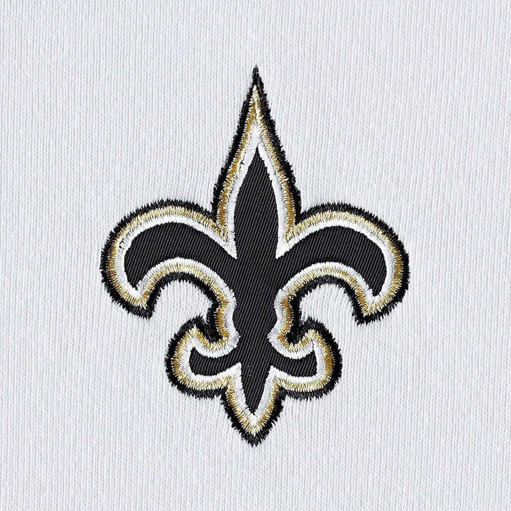 New Orleans Saints DKNY Sport Women's Bobbi Color Blocked Pullover Hoodie - White/Black - NFL