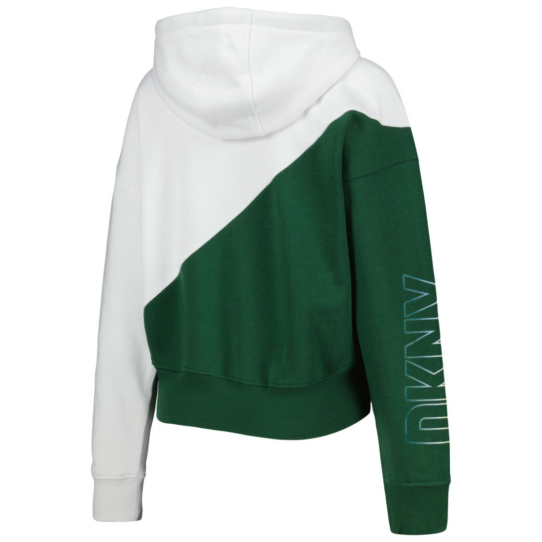 Green Bay Packers DKNY Sport Women's Bobbi Color Blocked Pullover Hoodie - White/Green - NFL