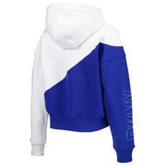 Los Angeles Rams DKNY Sport Women's Bobbi Color Blocked Pullover Hoodie - White/Royal - NFL