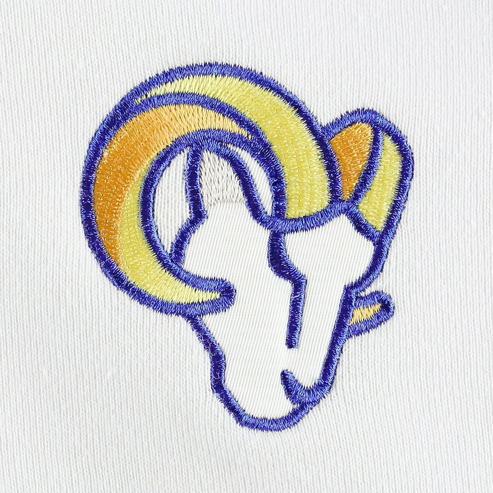 Los Angeles Rams DKNY Sport Women's Bobbi Color Blocked Pullover Hoodie - White/Royal - NFL