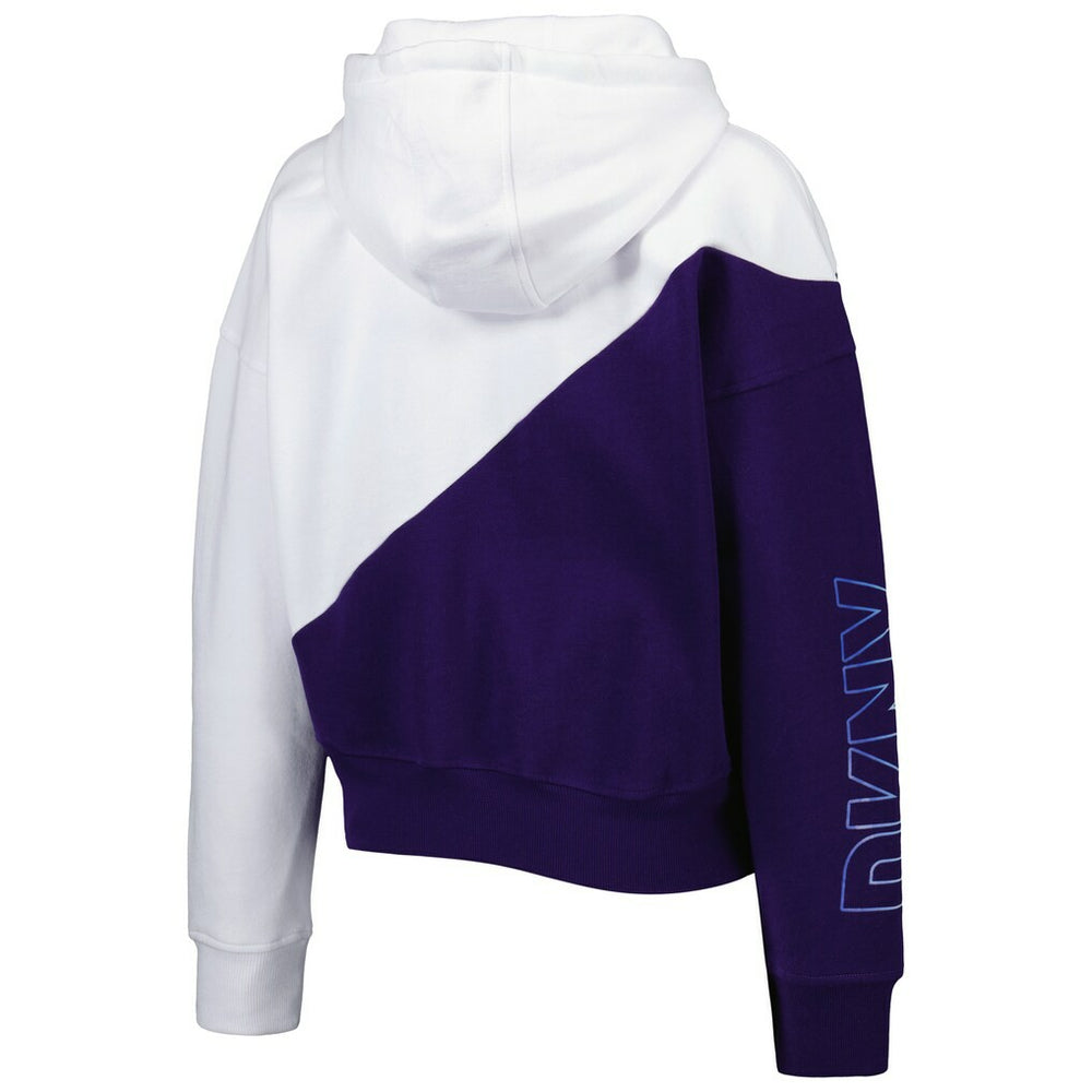 Baltimore Ravens DKNY Sport Women's Bobbi Color Blocked Pullover Hoodie - White/Purple - NFL
