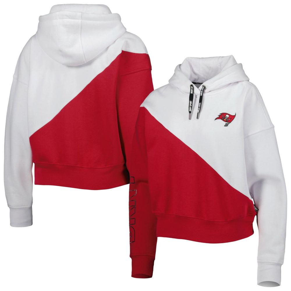 Tampa Bay Buccaneers DKNY Sport Women's Bobbi Color Blocked Pullover Hoodie - White/Red - NFL
