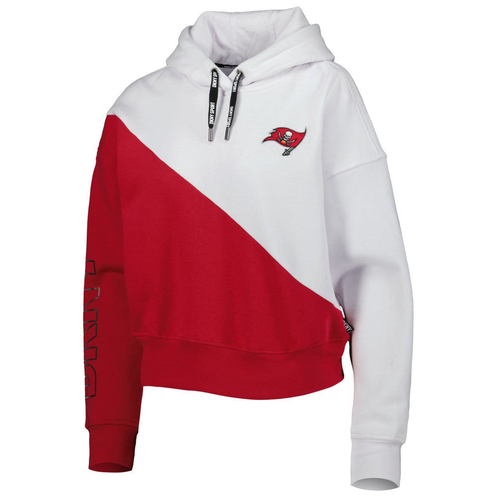 Tampa Bay Buccaneers DKNY Sport Women's Bobbi Color Blocked Pullover Hoodie - White/Red - NFL