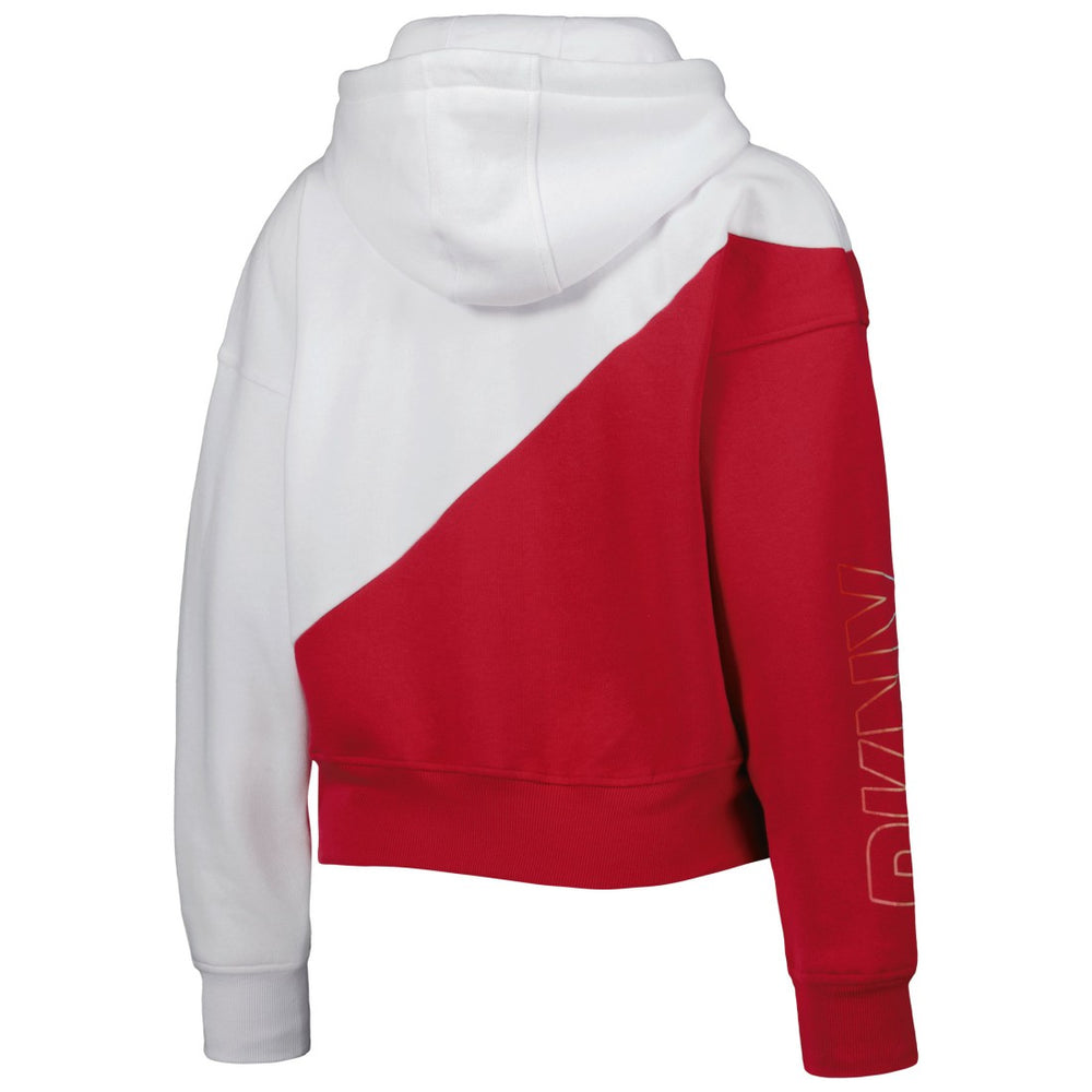 Tampa Bay Buccaneers DKNY Sport Women's Bobbi Color Blocked Pullover Hoodie - White/Red - NFL