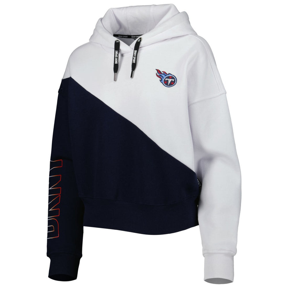 Tennessee Titans DKNY Sport Women's Bobbi Color Blocked Pullover Hoodie - White/Navy - NFL