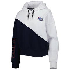Tennessee Titans DKNY Sport Women's Bobbi Color Blocked Pullover Hoodie - White/Navy - NFL