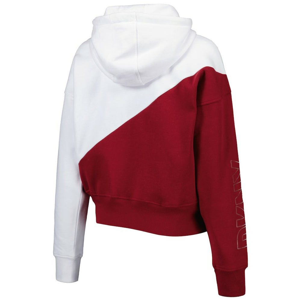 Washington Commanders DKNY Sport Women's Bobbi Color Blocked Pullover Hoodie - White/Burgundy - NFL
