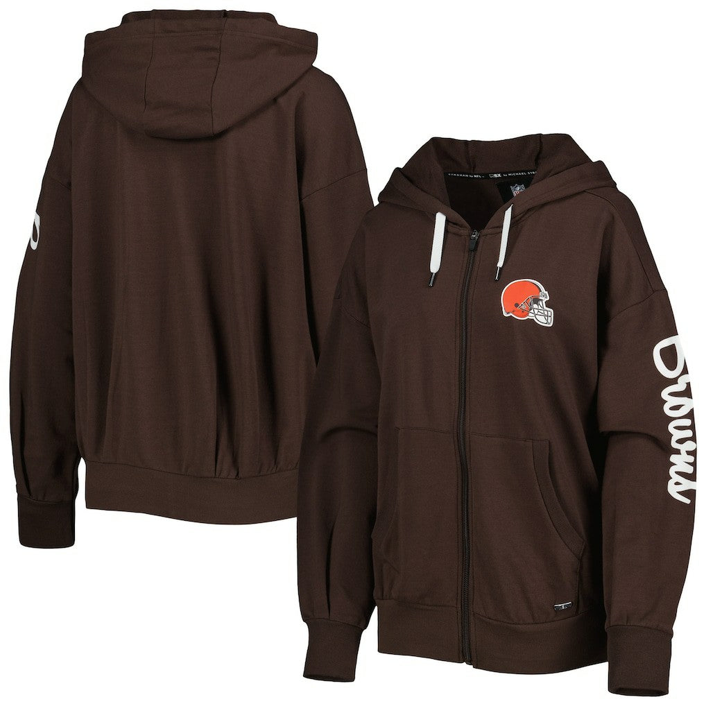 Cleveland Browns MSX by Michael Strahan Women's Emerson Lightweight Full-Zip Hoodie - Brown - NFL
