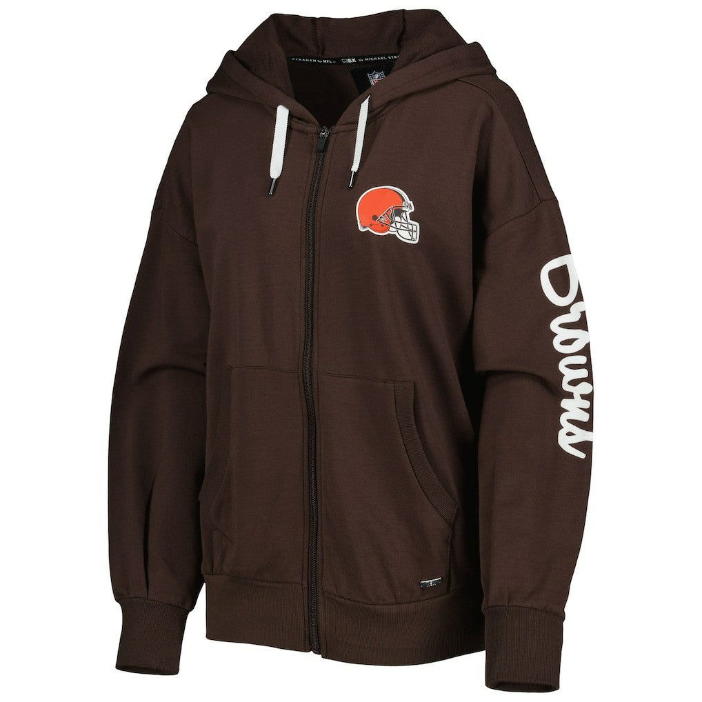 Cleveland Browns MSX by Michael Strahan Women's Emerson Lightweight Full-Zip Hoodie - Brown - NFL