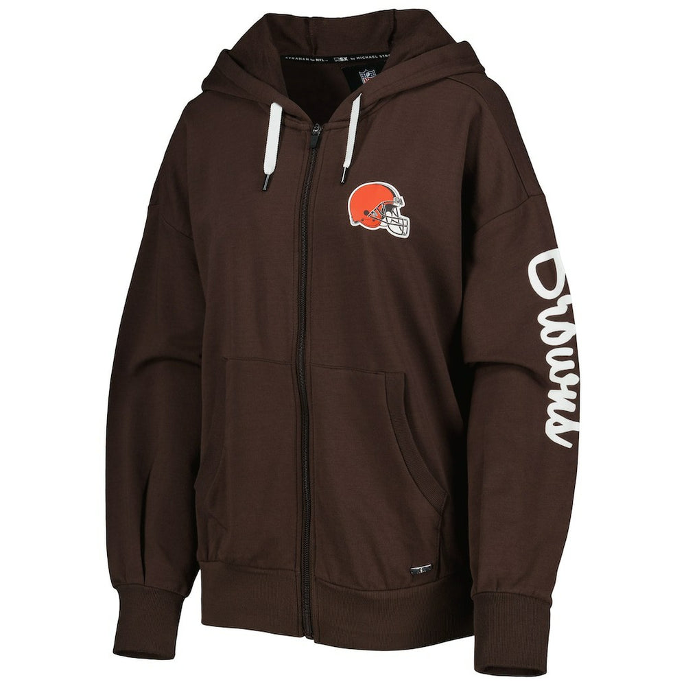 Cleveland Browns MSX by Michael Strahan Women's Emerson Lightweight Full-Zip Hoodie - Brown - NFL