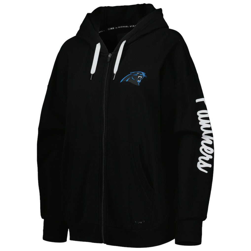 Carolina Panthers MSX by Michael Strahan Women's Emerson Lightweight Full-Zip Hoodie - Black - NFL